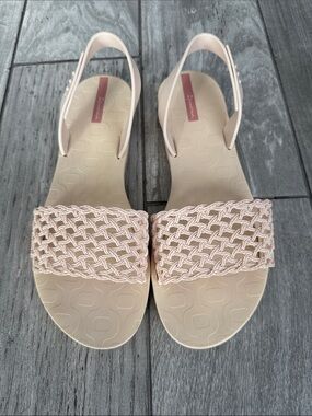 Ipanema Beige Braided Slingback Sandals